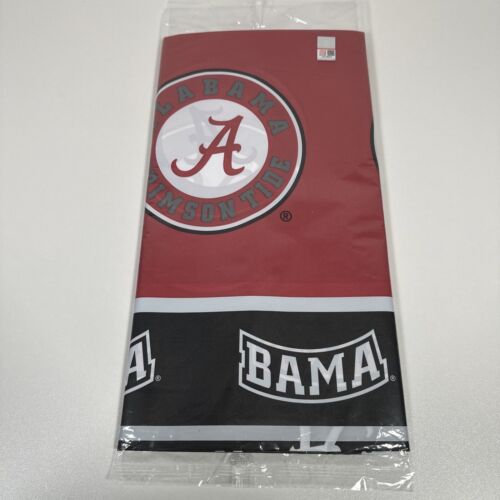 University of Alabama Crimson Tide Plastic Table Cover Bundle x3 Collegiate NEW - Picture 2 of 6