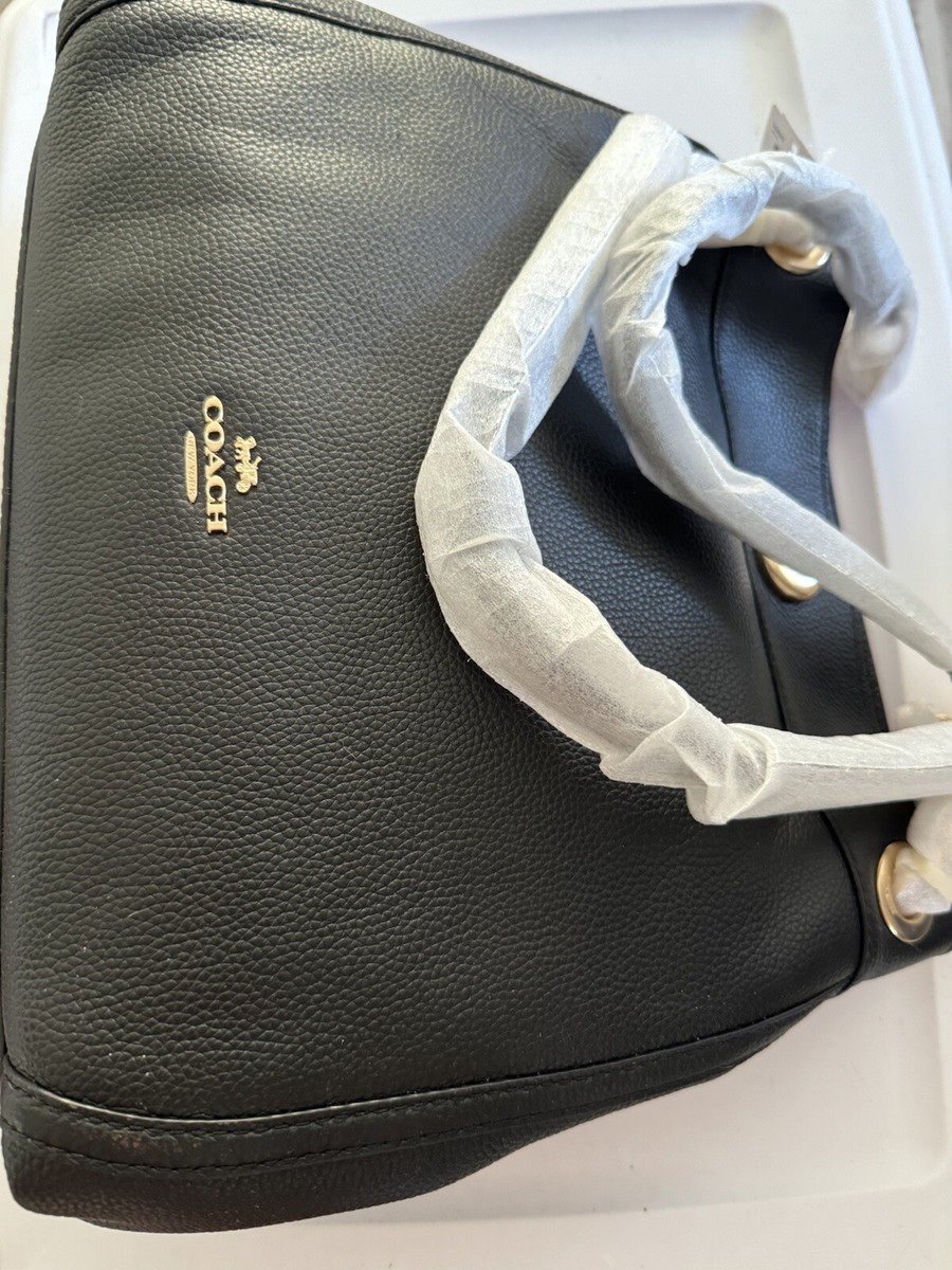 New with Tags Coach FULL PRICE 36855 Black Turnlock Edie Pebble