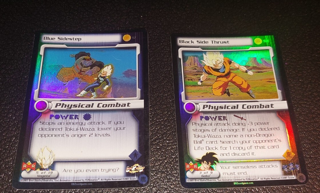 DRAGON BALL Z BLACK SIDE THRUST CARD #52 HOLO FOIL & BLUE DRAGON BALL Z BLACK SIDE THRUST CARD #52 HOLO FOIL & BLUE