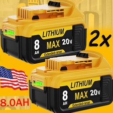 2PACK For Dewalt 20V 20VOLT Max 8.0Ah Lithium ion Battery DCB206 DCB205 DCB200