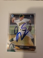 Jeremy Eierman Signed 2018 1st Bowman Refractor Baseball Card Athletics #BDC-197