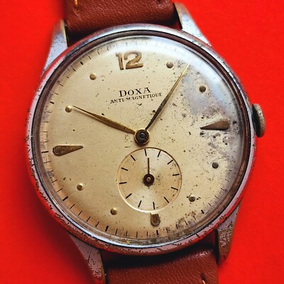 Doxa Anti Magnetique Watch Pataina Sub-Seconds Manual Movt Swiss For Repair