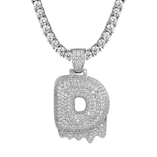 Bubble Drip Letter D Pendant 925 Silver 
