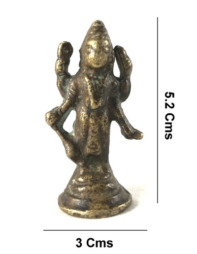 Small Size Antique Indian God Vishnu Avatar Brass Statue For Home Décor. G53-803 - Picture 3 of 8