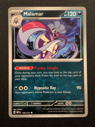 Malamar - 138/197 - Uncommon - S&V: Obsidian Flames - Pokemon TCG - Picture 1 of 3