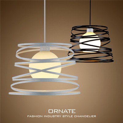 Iron Ribbon Ceiling Lamps Pendant Lights Metal Cover Lighting Home