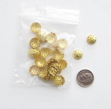 BRAND NEW--10 MM GOLDTONE FLOWER BEAD CAPS-PKG OF 500 TERRIFIC DEAL