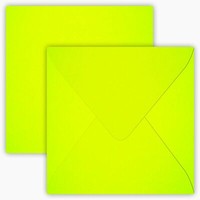# 25 St BriefumschläGe Neon Gelb Quadratisch Selbstklebend 15,5 X 15,5 Cm