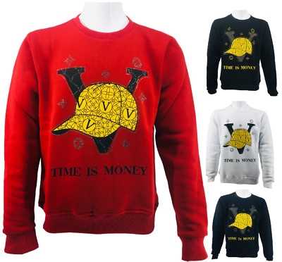 Herren Fleecepullover V Cap Print Sweater Strickpullover Jersey Sweatshirt Oberteil