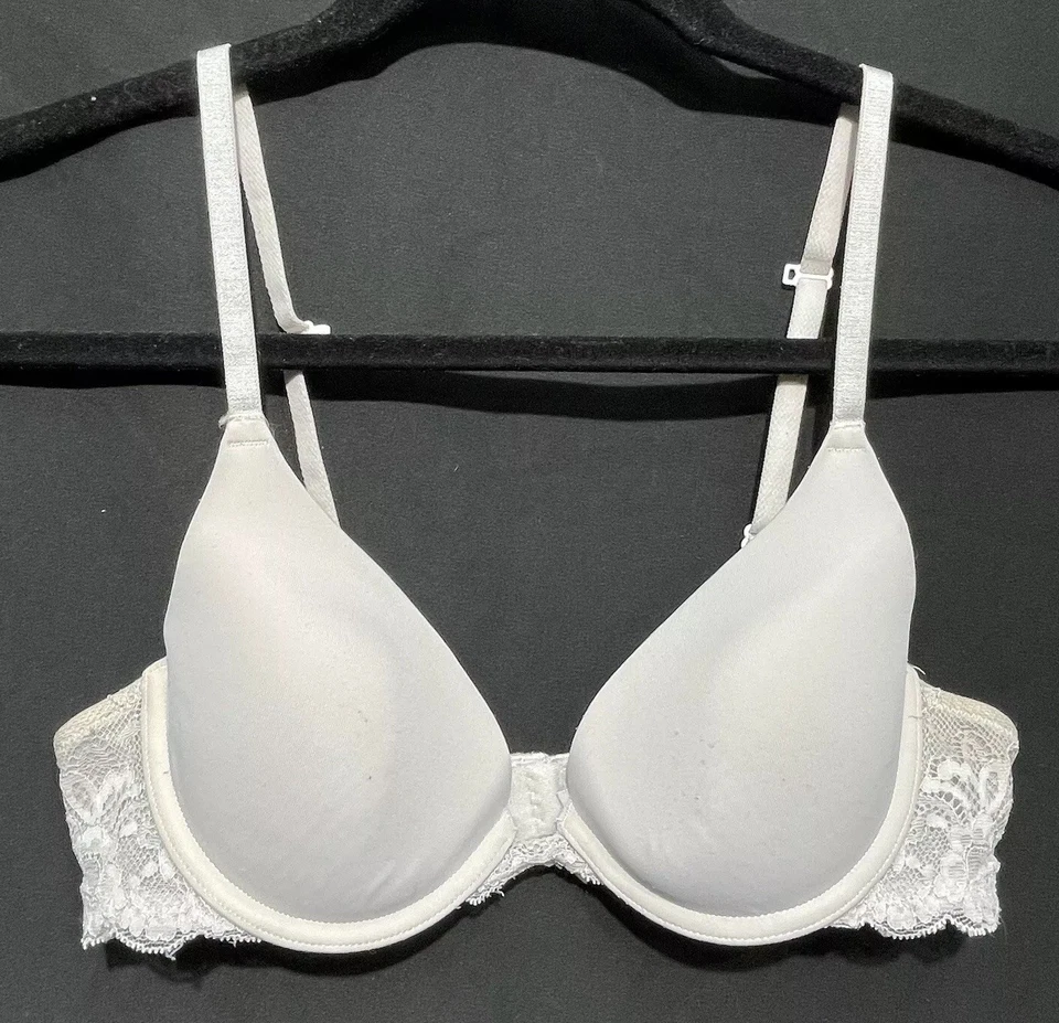 Sujetador con aros SO talla 34A gris copa lisa/lados florales se convierte en espalda de corredor Foto 2 de 4