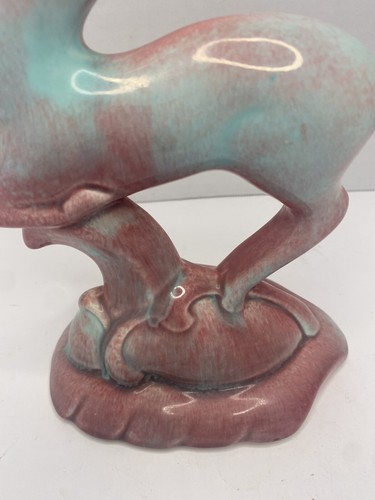 Haeger Art Deco Pottery Gazelle Deer Impala Figurine Sculpture Teal Mauve 8.5" - Picture 6 of 7