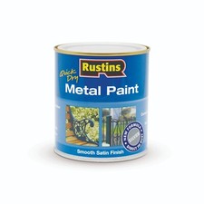 Rustins Quick Dry Metal Paint - Available in five colours  - Smooth Satin Finish