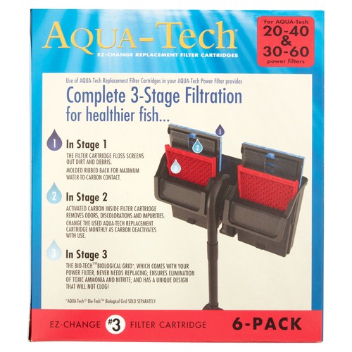 Aqua-Tech EZ-Change Replacement #3 Aquarium Filter Cartridge, 6 Pack,High-Flow - Picture 7 of 8