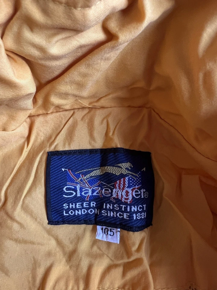 Vintage Slazenger Full Zip Jacket Large Yellow Rain Windbreaker - Image 3 of 4