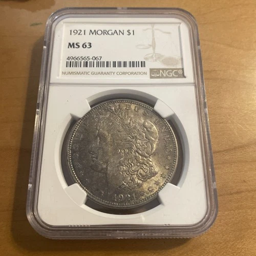 1921 Morgan Silver MS 63