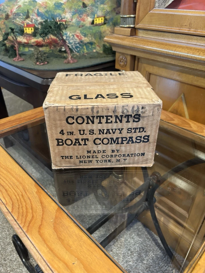 ~RARO EN CAJA~Lionel Corp NY US Navy BU Ships 4" Barco Brújula Segunda Guerra Mundial Mark1 1942 Foto 2 de 4