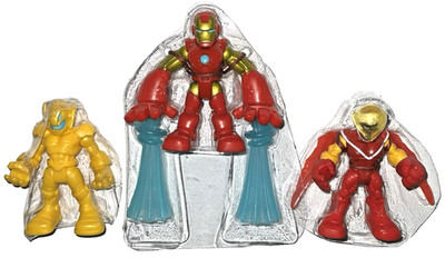 PlaySkool Heroes Avengers FALCON Power Up IRON MAN ULTRON SENTRY 2.5'' Figure Lot