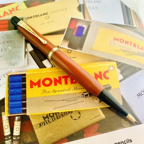 1940s SIMPLO MONTBLANC 33 DENMARK CORAL RED EBONITE VINTAGE MECHANICAL PENCIL RR - 第 2/20 張圖片