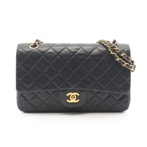 Chanel Matelasse W flap shoulder Bag lambskin sheepskin r0_0724