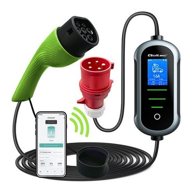 5901878524368 EV electric car charger 11kW 400V WiFi TUYA 5m Qoltec