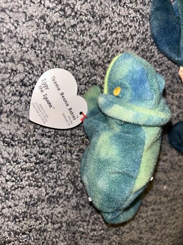 Ty Beanie Baby " Rainbow" W/ Teenie Beanie Iggy The Iguana - Picture 3 of 4