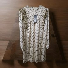 Mo:vint Anthropologie Womens Long Sleeve Ruffle Dress Size Medium 