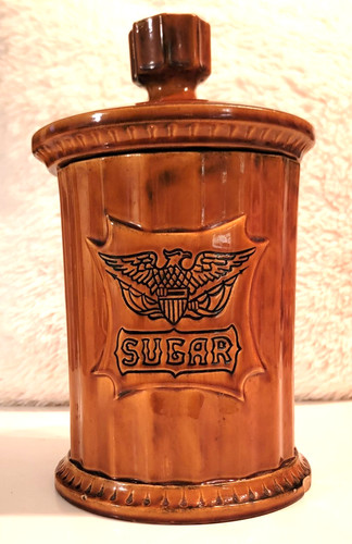 Vintage 1970s Rare American Eagle Sugar Jar Container with Lid