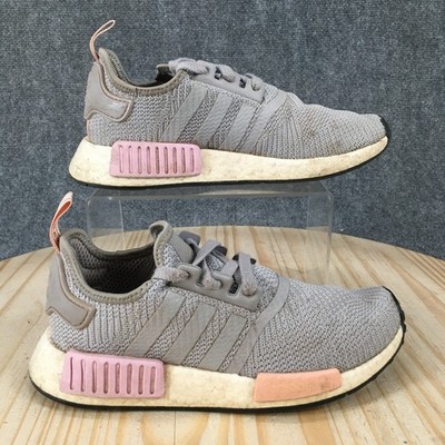 Adidas NMD R1 Shoes Womens 6 Athletic Lace Up Sneakers B37647 Gray Low Top
