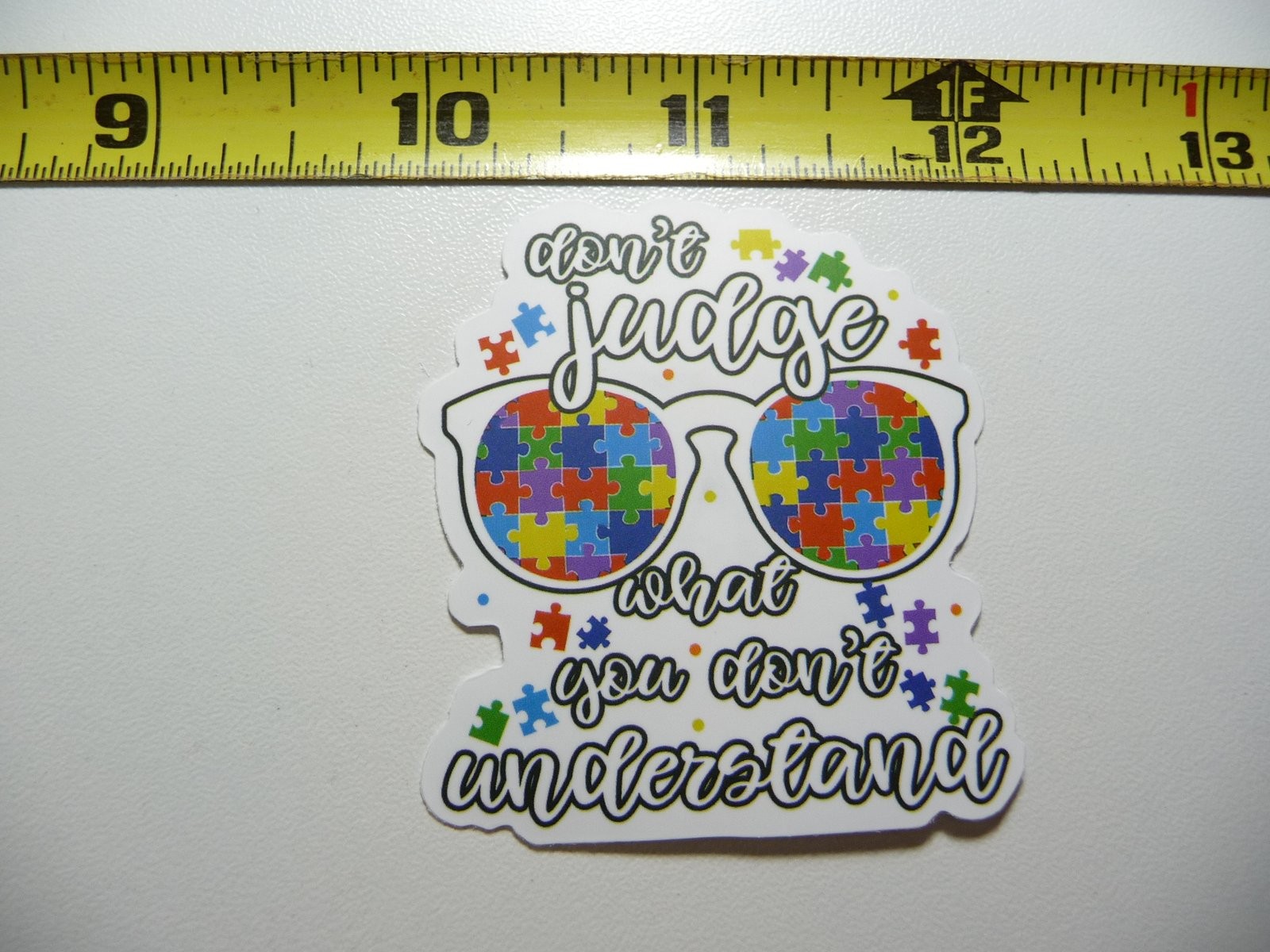 Autism Awareness Sunglasses Decal Sticker Don't Judge What You Don't Understand