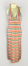 Premier Amour Crochet Womens Sleeveless Chevron Midi Fit + Flare Dress