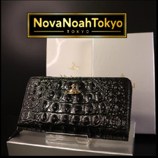 Vivienne Westwood Long Wallet Black Crocodile Gold Orb Made in Italy From Japan