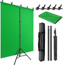 Green Screen Backdrop Kit with Stand, 5X6.5ft Portable Green Screen Backdrop ...