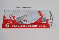 Gatorade Glacier Cherry Dixie Narco & Vendo Vending Flavor Strip 20 oz. Bottle