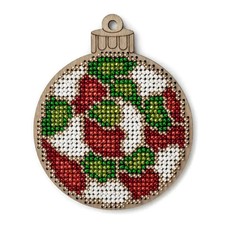 DIY Bead embroidery kit on wood Christmas Decoration Craft gift