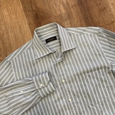 Canali Dress Shirt Mens 15.5 39 Striped Button Up Long Sleeve Made in Italy