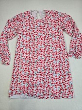 Loft XS Cherry Cherries Print Long Sleeve Dress Valentines Whimsical