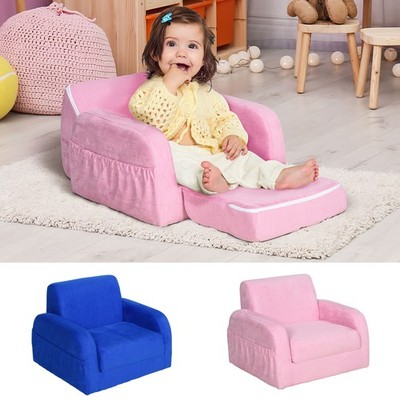 Kinder Schlafsofa ausklappbar Kleinkind Sessel Couch umbaubar Lounge weich Plüsch