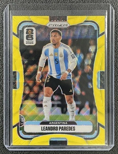 LEANDRO PAREDES 2026 PANINI PRIZM WORLD CUP #7 FLUORESCENT YELLOW WAVE 102/180