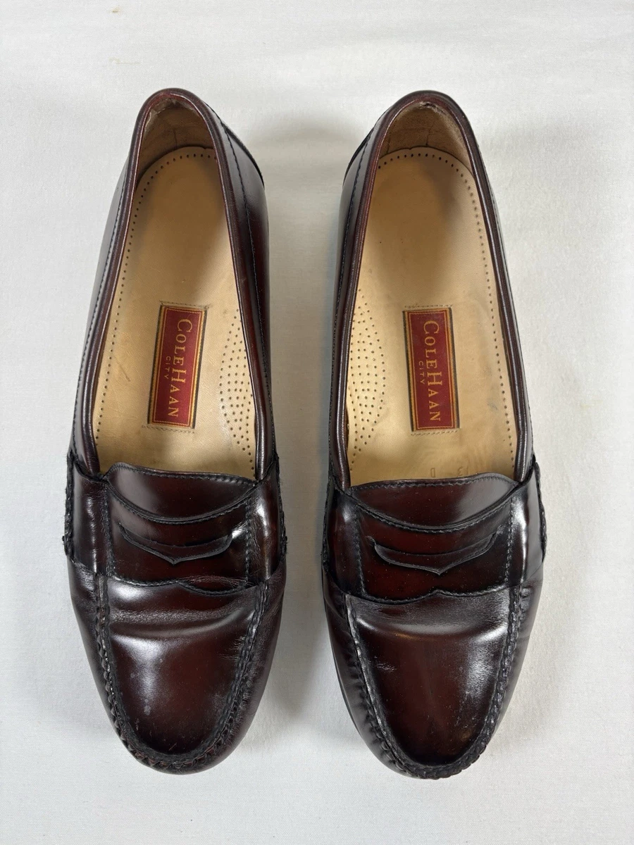 cole haan burgundy dress shoes Vintage 90s Cole Haan Oxford Tie Shoes, Oxblood, Dark Brown, Wing Tip, Dress Shoe, Leather, Men's Size 10, Academic, Career,