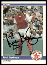1984 Fleer #398 Rich Gedman In Person Signed Auto 58344