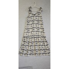 Banana Republic Abstract Print Tie Shoulder Maxi Dress Purple Black Small B#326