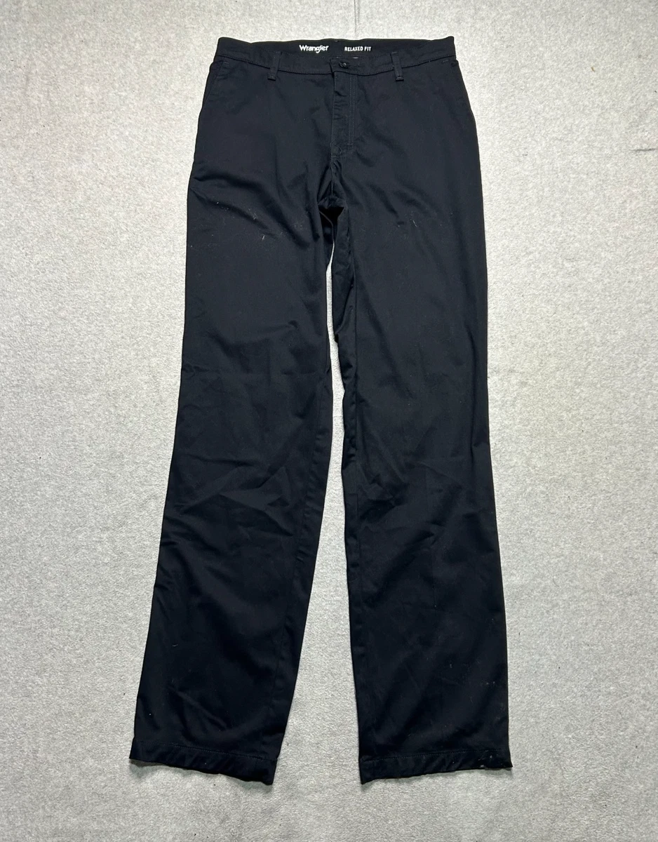 Pantalon Chino Wrangler Homme - Noir - Taille 34x32 - Coton 100% - Préppy Rétro