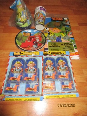 8pc Bob the Builder Birthday Party Supplies Multi-color Lot 1999 Unique NOS