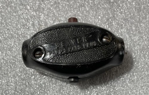 Vintage BEAVER Bakelite INLINE Push Thru Switch test good