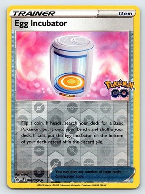 EGG INCUBATOR 066/078 UNCOMMON POKEMON GO POKEMON REVERSE HOLO MP