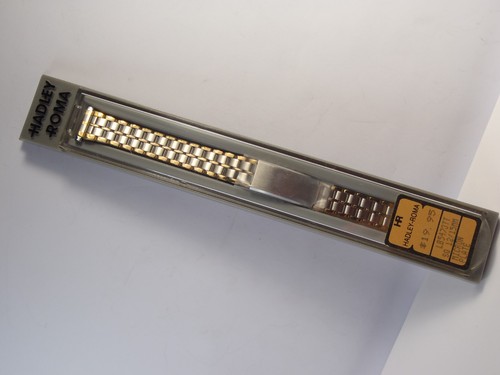 12-15mm Hadley Roma Two-Tone Stainless-Steel Watch Band Straight Ends NOS - Picture 7 of 24