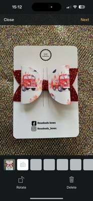 Große Feuerwehr und Glitzer Haarschleifenspange. Schleifenclip,, Handarbeit