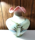 Fenton Glass Coastal Waters Lotus Mist Burmese Limited Edition Vase No Reserve!