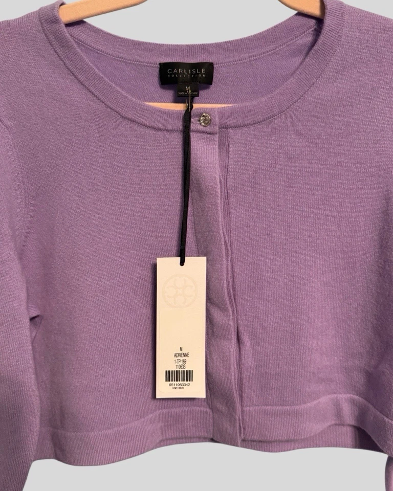 Cardigã cropped Carlisle Collection 100% cashmere “Adrienne” novo com etiquetas tamanho M - Imagem 3 de 4