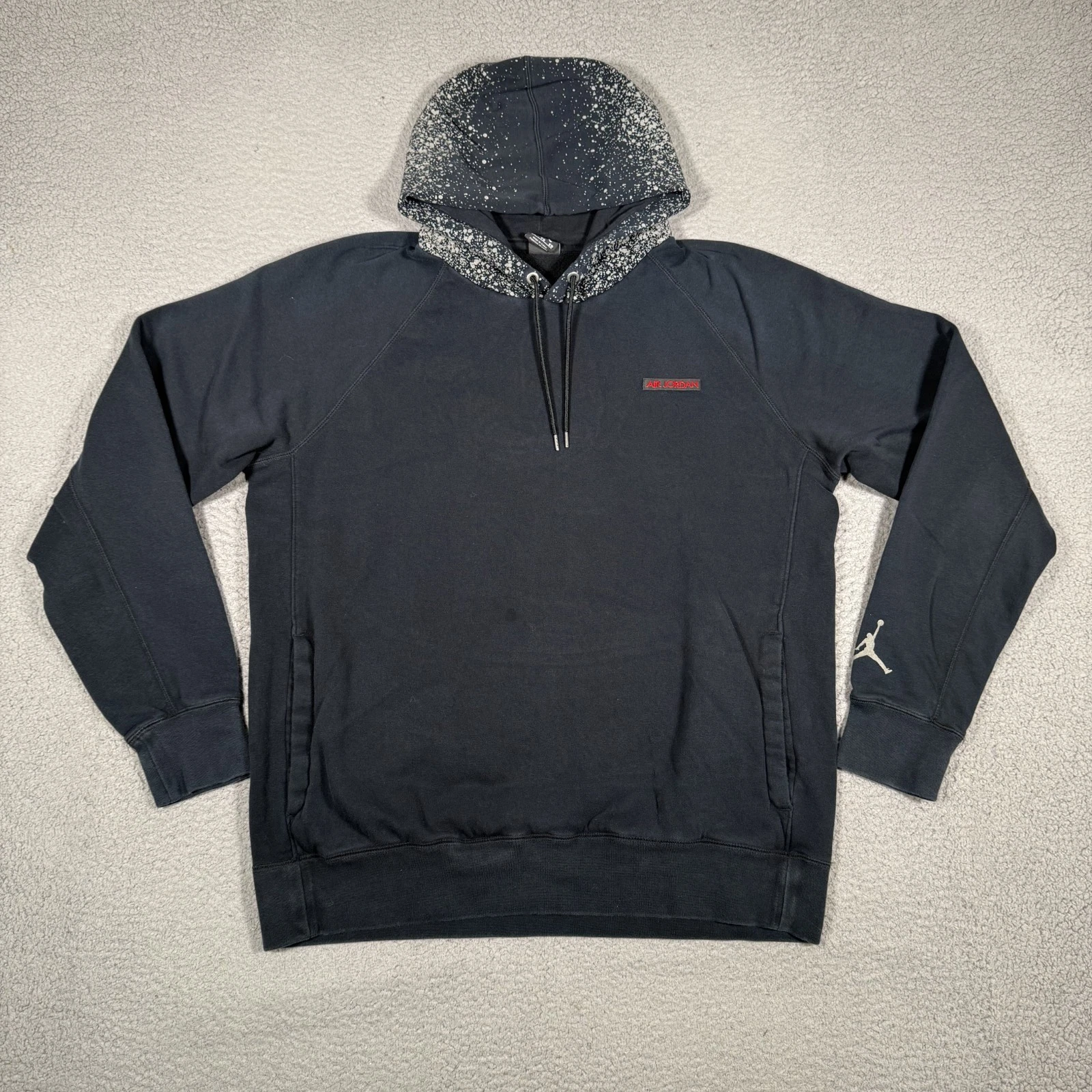 Nike Air Jordan Hoodie Mens XL Black Pullover Sweatshirt Casual Preppy Logo